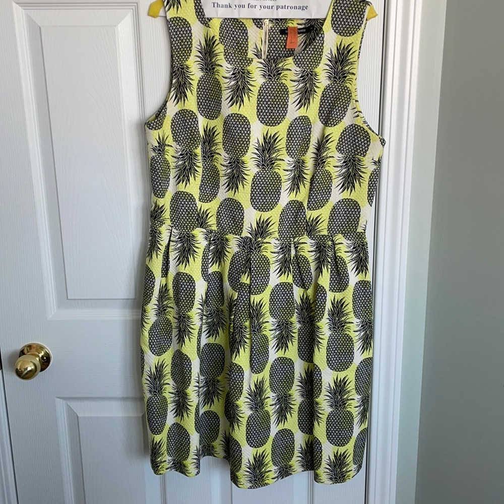 Monoprix Pineapple dress, size 44 (US 10)